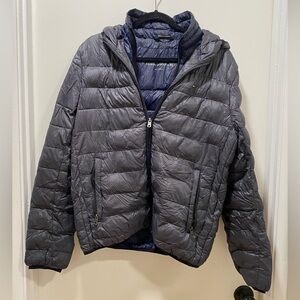 Tommy Hilfiger Packable Blue/Gray Puffer Jacket Hooded